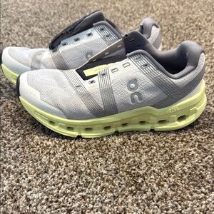 On Running Sneakers in Gray and Light Yellow
